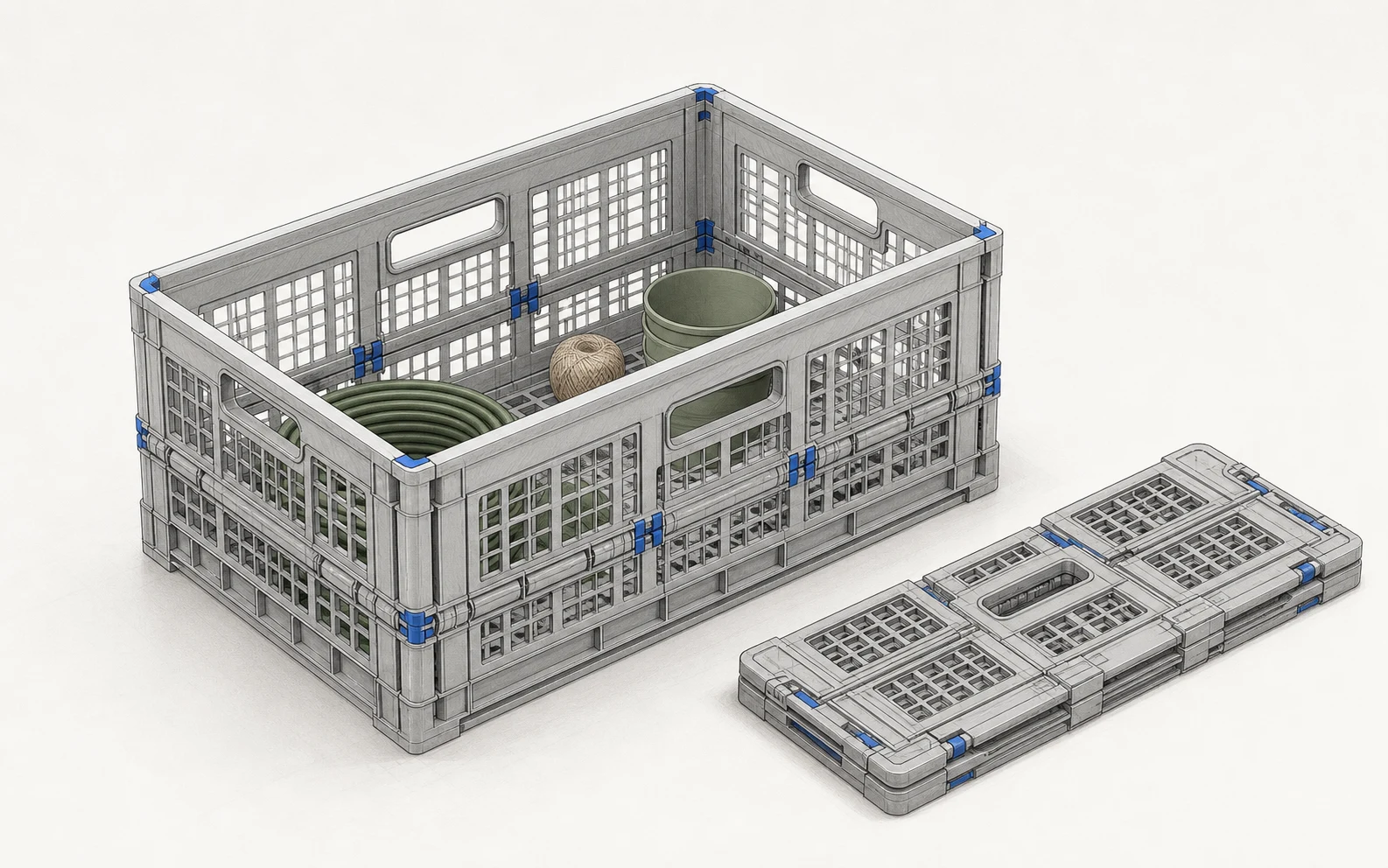 Folding storage concept illustration