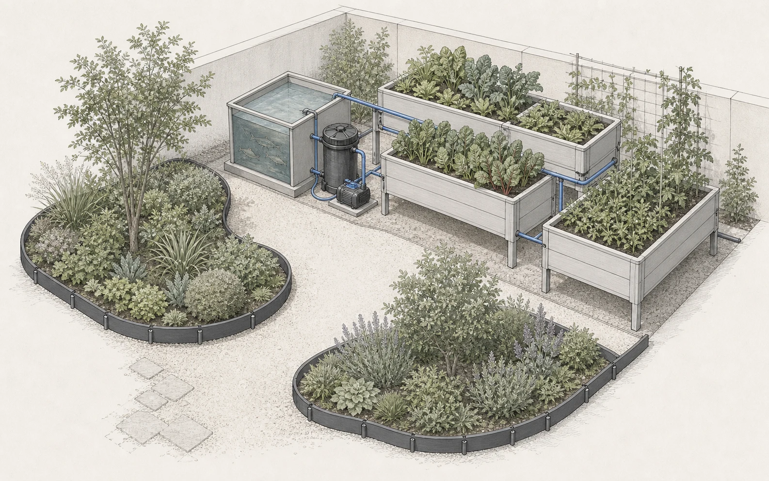 Garden edging concept illustration
